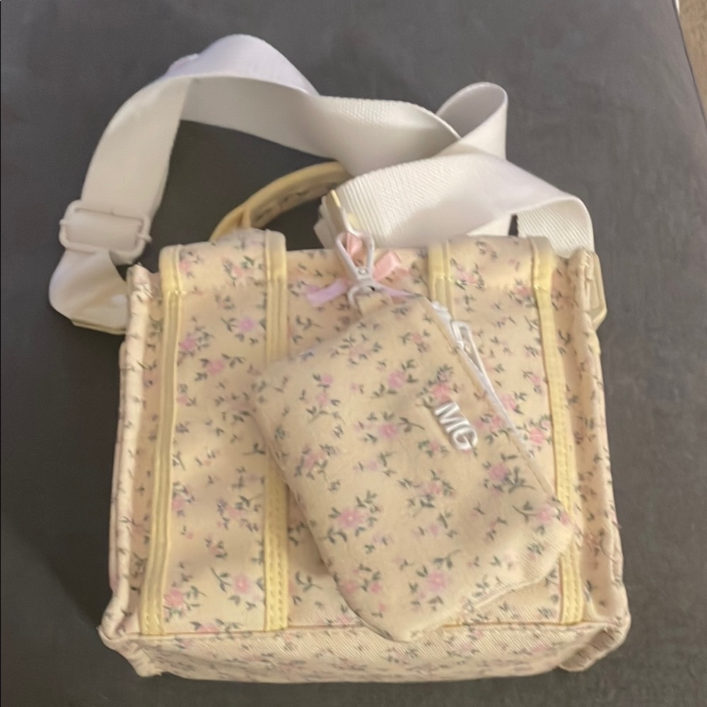 Madden Girl Floral Cream Crossbody Bag with Pouch